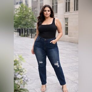 Fashion Nova Distressed Skinny Jeans 22 Y2K Revival Streetwear Femme